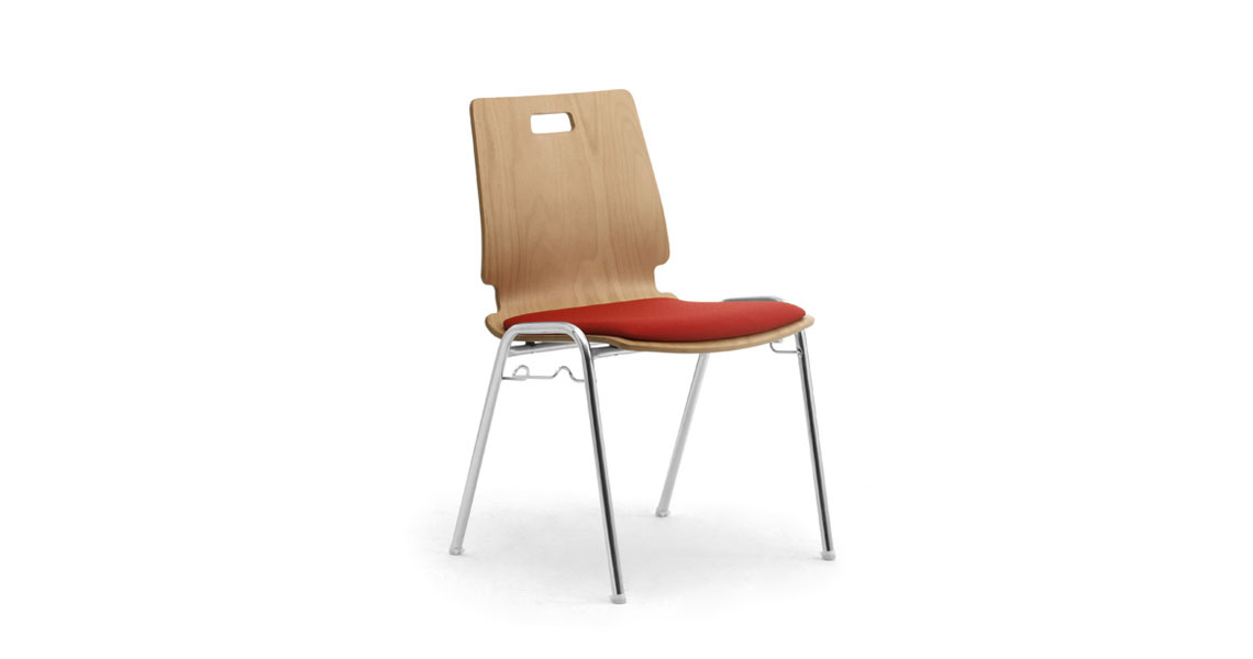 Leyform Cristallo single shell wooden chair with handle