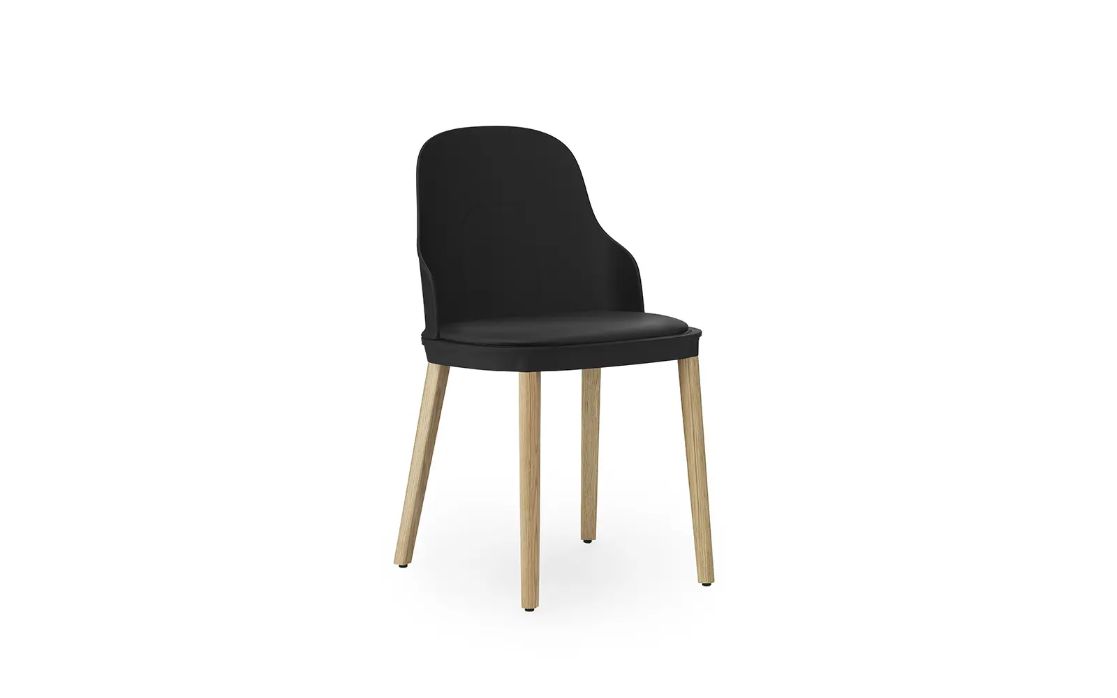 Normann Copenhagen Allez Stuhl gepolstert Ultra Leather, schwarz/eiche