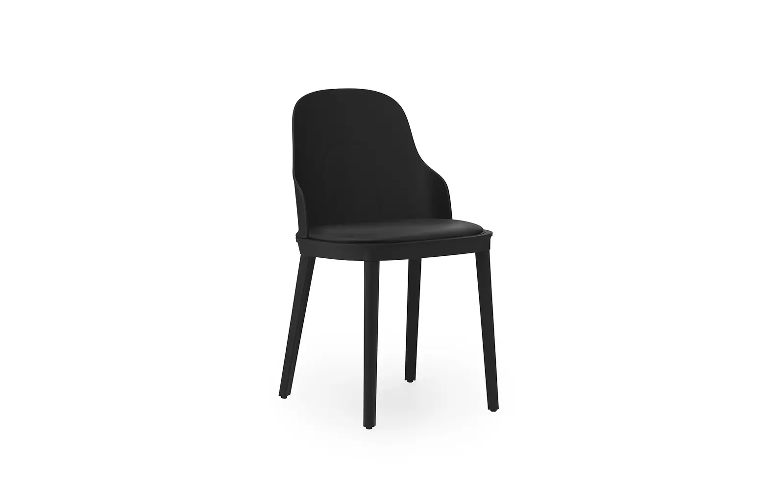 Normann Copenhagen Allez Stuhl gepolstert Ultra Leather, schwarz/polypropylen
