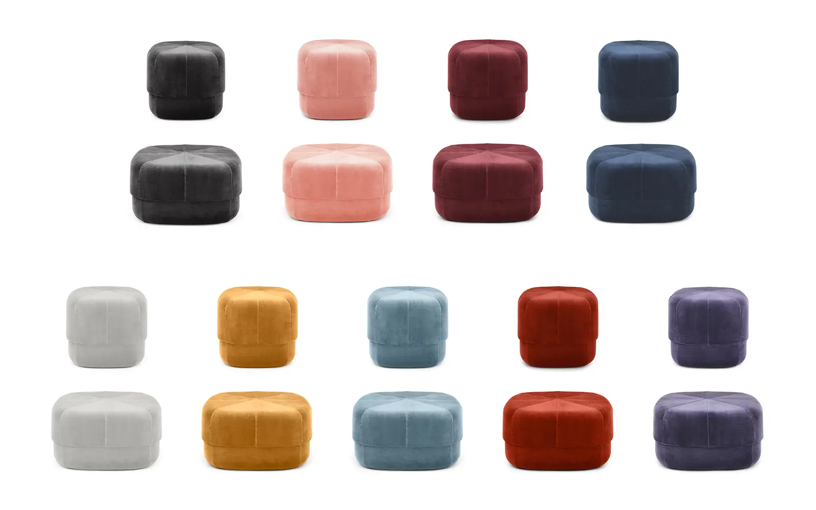 Normann Copenhagen Circus Pouf Velour Groß Grau – Bild 2