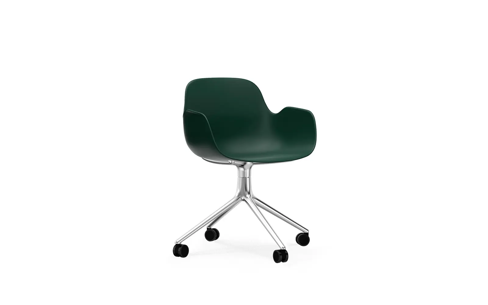 Normann Copenhagen Form Armchair Swivel 4W Aluminium/Green
