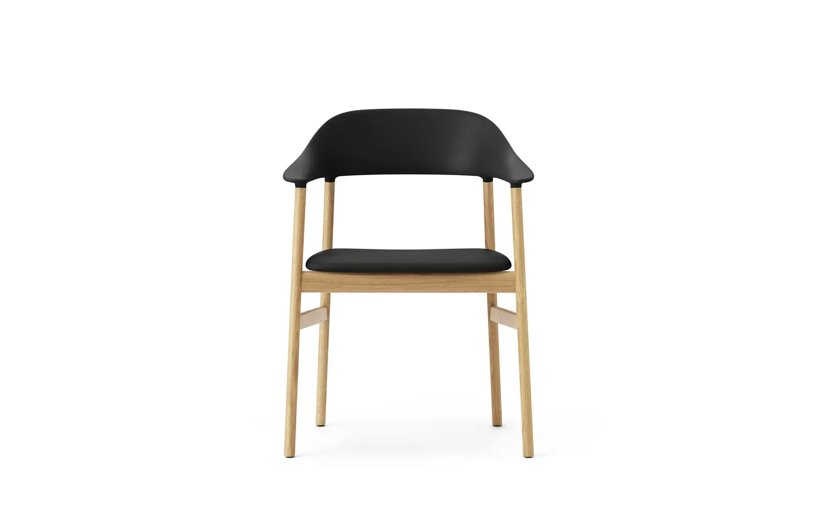 Normann Copenhagen Herit Lehnstuhl gepolstert, Eiche Spectrum Leder schwarz – Bild 2