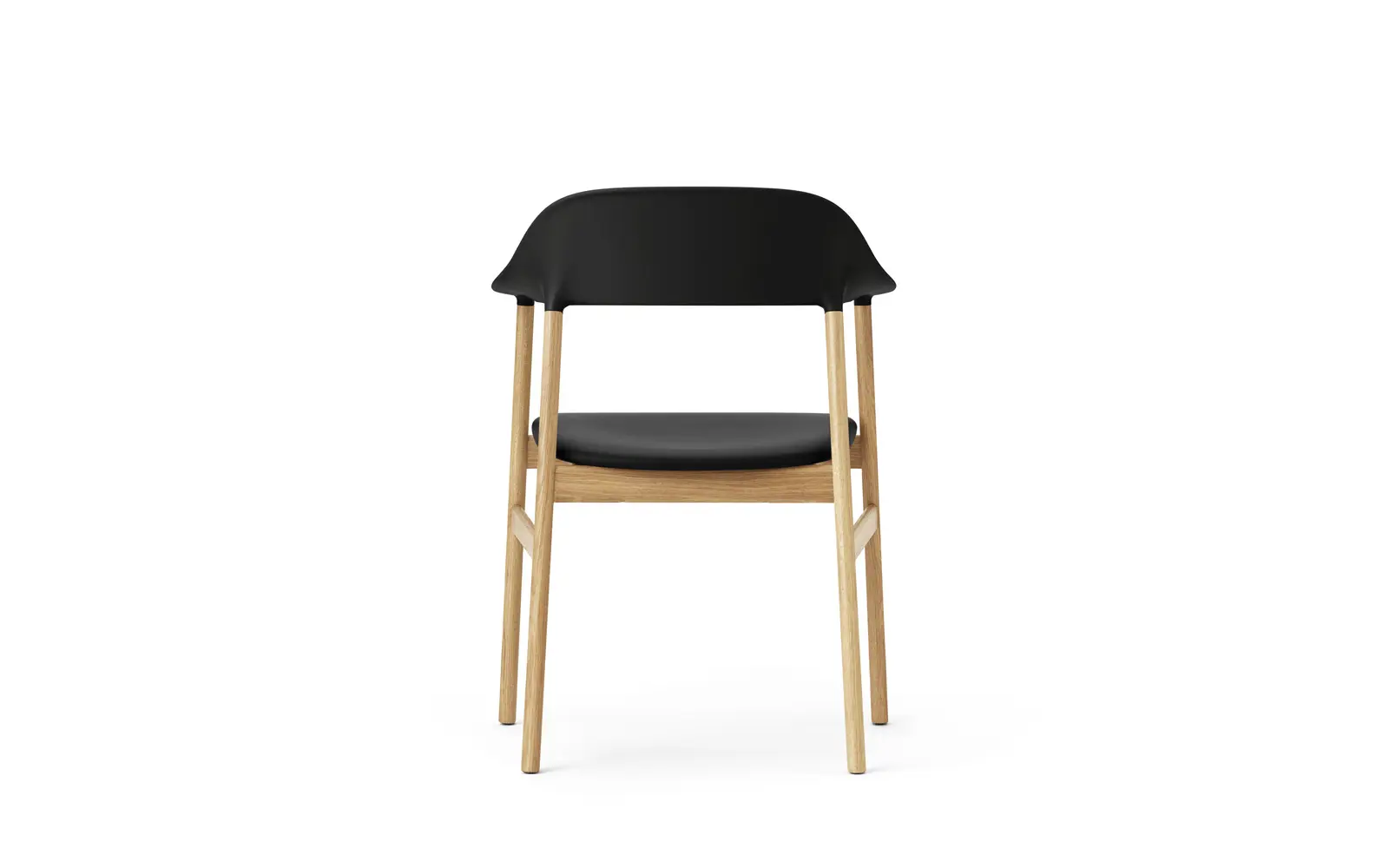 Normann Copenhagen Herit Lehnstuhl gepolstert, Eiche Spectrum Leder schwarz – Bild 4