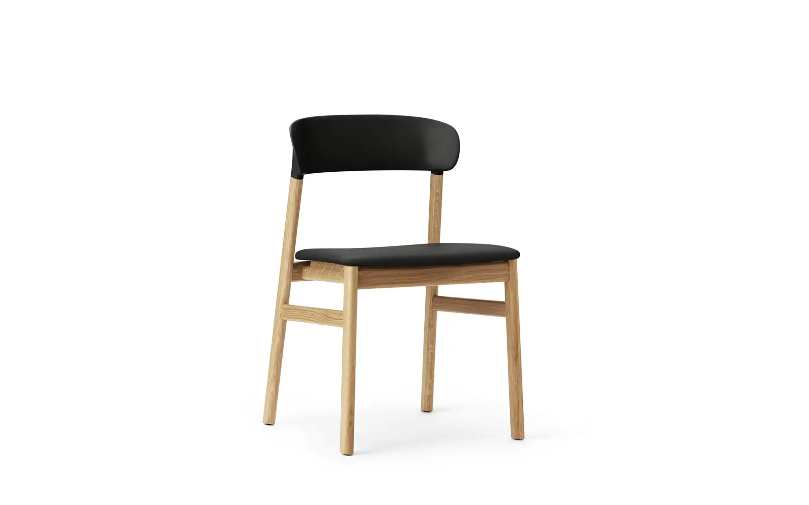 Normann Copenhagen Herit Stuhl gepolstert, Eiche Spectrum Leder schwarz