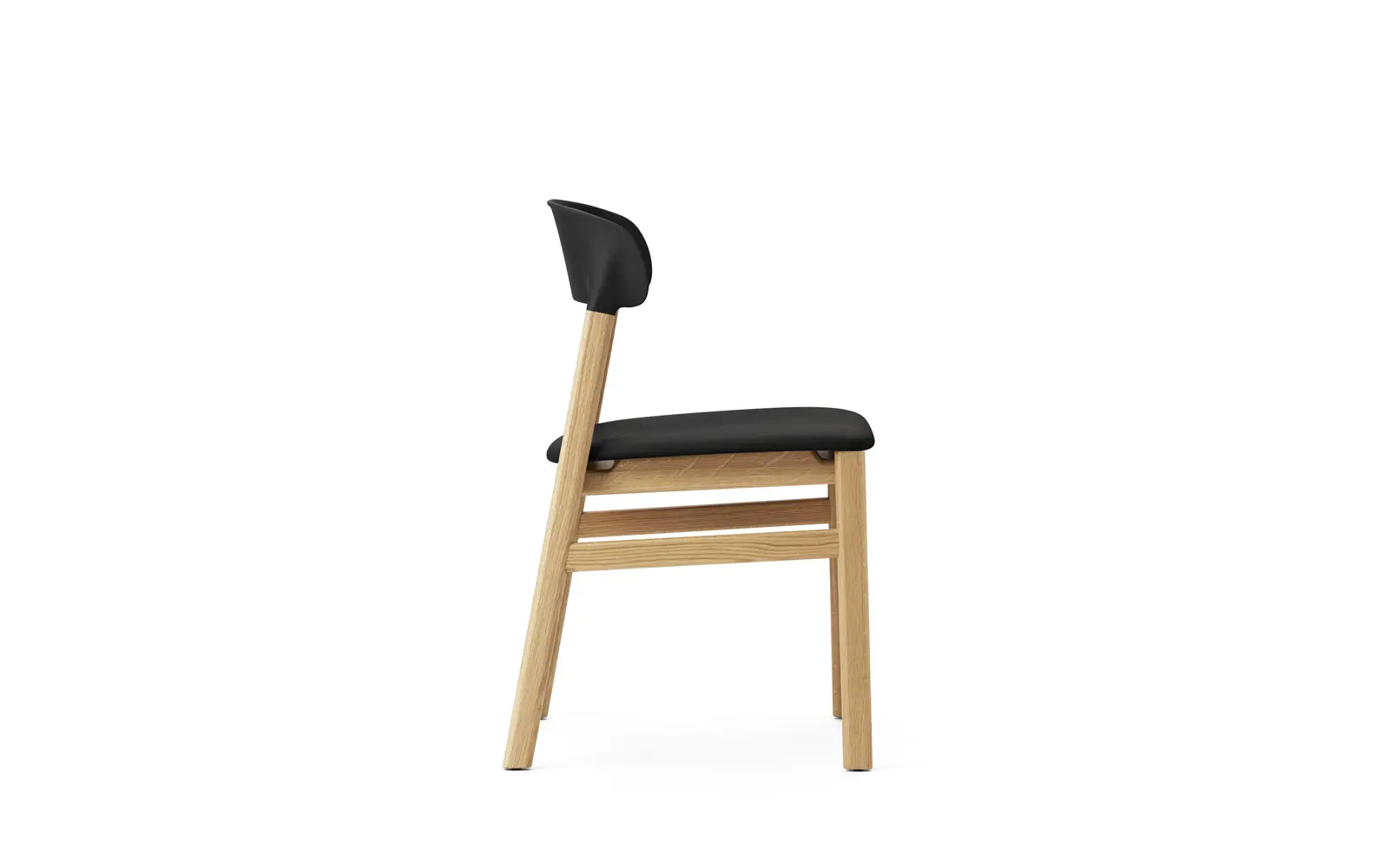 Normann Copenhagen Herit Stuhl gepolstert, Eiche Spectrum Leder schwarz – Bild 3