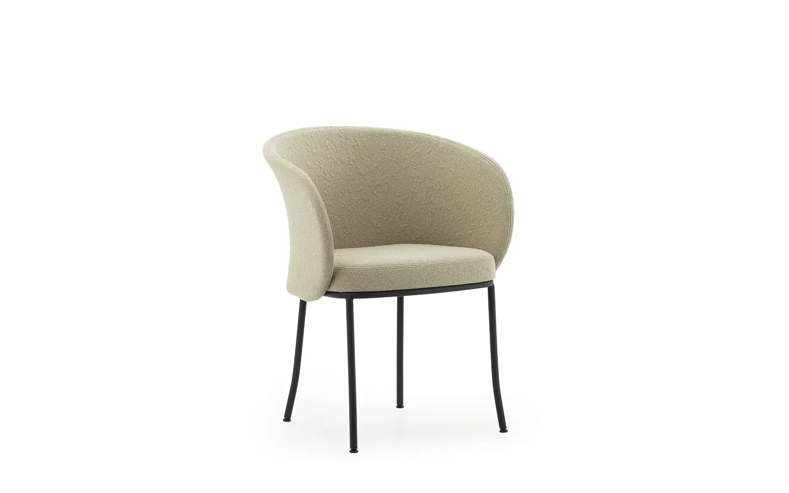 Normann Copenhagen Knit Lehnstuhl Schwarzer Stahl Sand