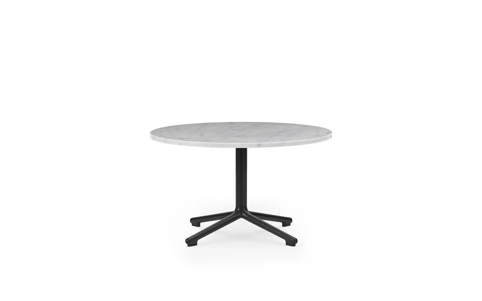 Normann Copenhagen Lunar Coffee Table Black Alu H40 Ø70 cm Marble White