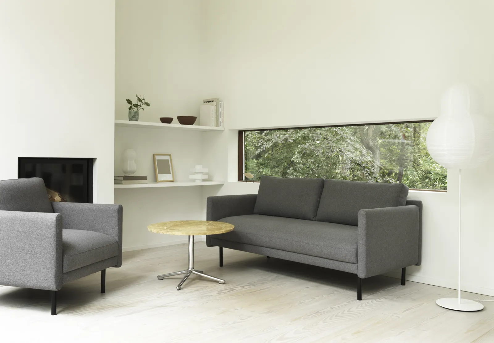 Normann Copenhagen Lunar Couchtisch schwarz alu H45 Ø60 cm marmor Kaffee – Bild 4