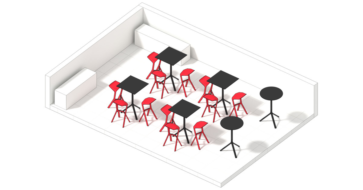 Plank Outdoor chairs, stools and tables for terraces and gardens