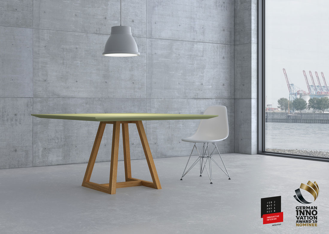 Vitamin Design MARGO SQUARE LINO Praktische Symbiose von Holz und Linoleum